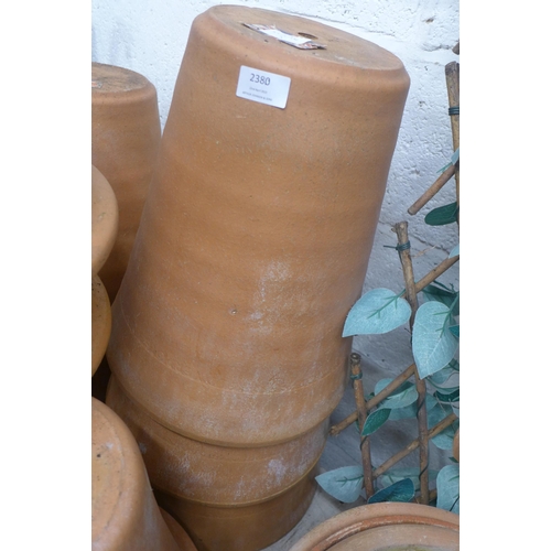 2380 - Three large unused 50cm Yorkshire plant pots