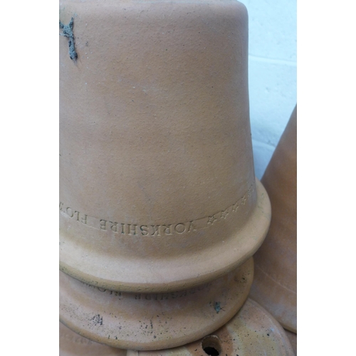 2381 - Two large Yorkshire 30cm plant pots