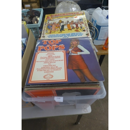 2106 - Box of approx. 120 LP records and singles