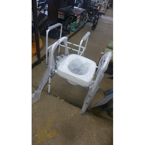 2150 - Set of Roma medical crutches, walking frame, toilet seat assistance frame and handle bar