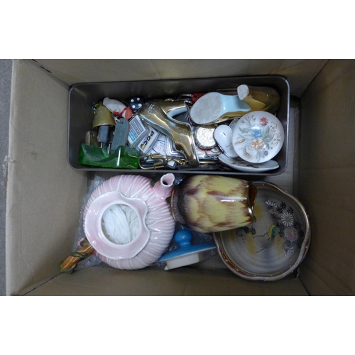 1101 - A box of onyx ornaments and a box of mixed china and trinkets  **PLEASE NOTE THIS LOT IS NOT ELIGIBL... 