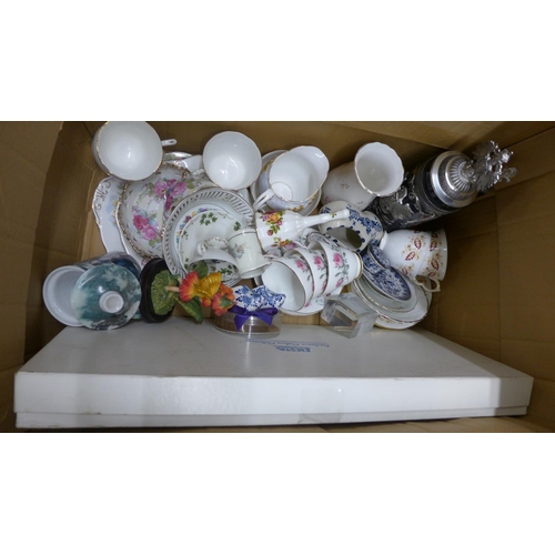 1143 - A collection of mixed china including Royal Albert, Royal Standard, a Fiesta cutlery set, boxed and ... 