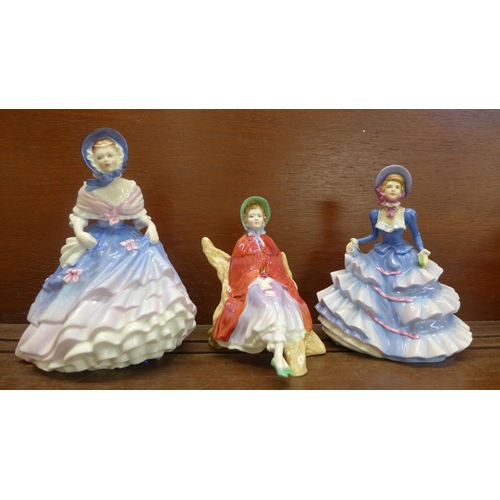 602 - Three Royal Doulton figures, Alice, Sally and Hannah