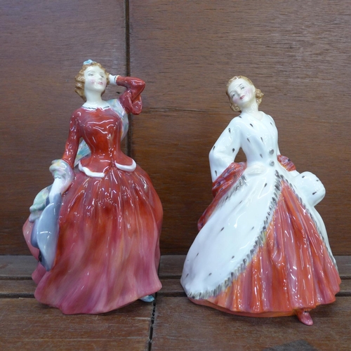 608 - Two Royal Doulton figures, Blithe Morning and The Ermine Coat