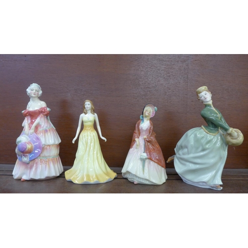 609 - Four Royal Doulton figures, Veronica, Paisly Shawl, Grace and Opal