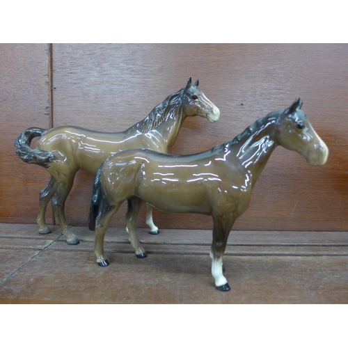 613 - Two Beswick horses, larger model with restored ear