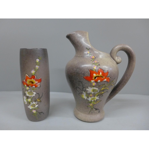 621 - A Maybyjo's Vallauris Musarra jug and vase