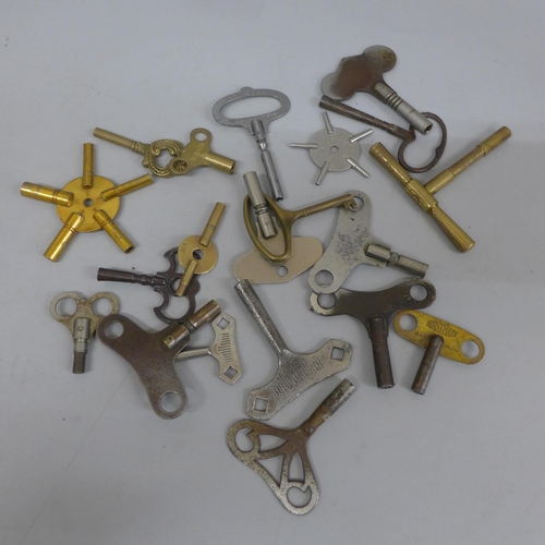 627 - A collection of clock keys including spider