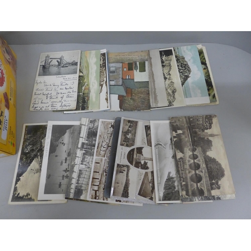 634 - Postcards; a box of postcards, vintage to modern