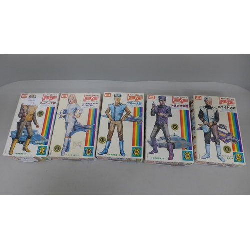 643 - Five Imai Captain Scarlet model figure kits