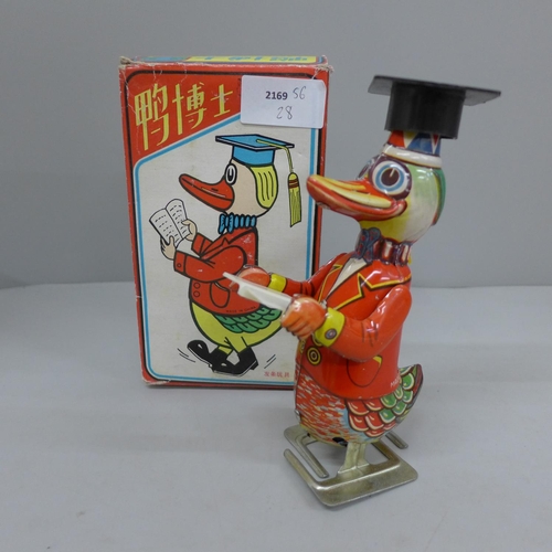 644 - A Chinese tin plate toy, Dr. Duck