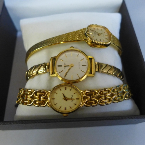 656 - Five Rotary wristwatches; one gentleman's and four lady's in three boxes