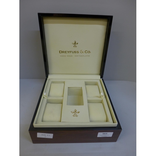 663 - A Dreyfuss & Co. wooden watch box