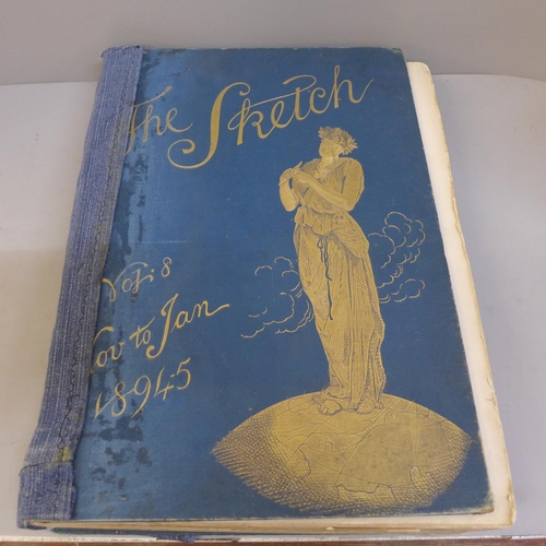 668 - A bound hardback The Sketch volume 8, November to January 1894-5, 650 pages