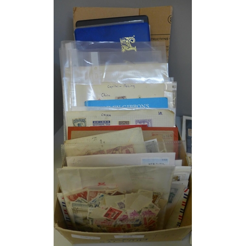 699 - Stamps; a box of China stamps, covers, etc.