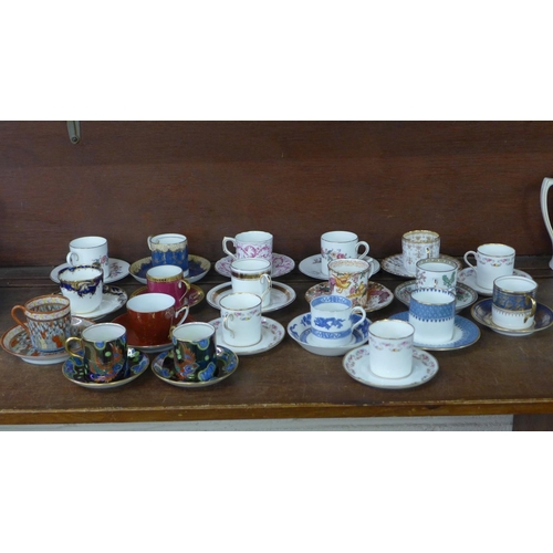 705 - A collection of twenty early to mid 20th Century coffee cans and saucers, includes Maling, Wedgwood,... 