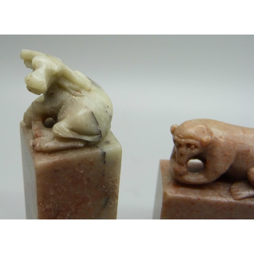 839 - Three carved Chinese seals