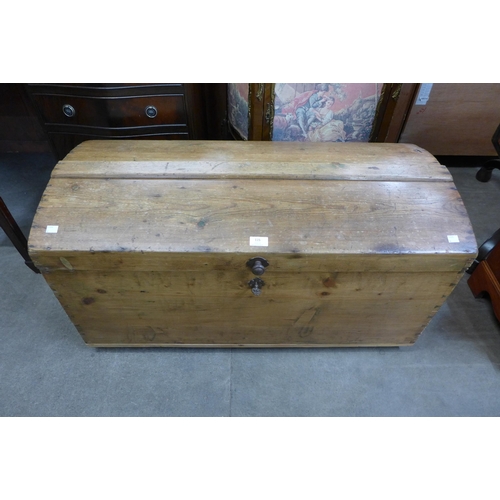 115 - A Victorian pine domed top blanket box