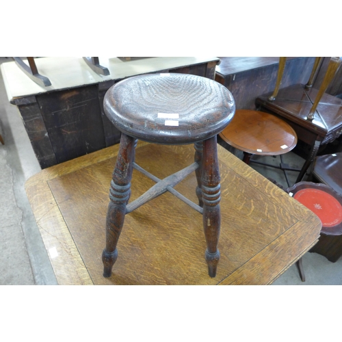 172 - A Victorian elm kitchen stool