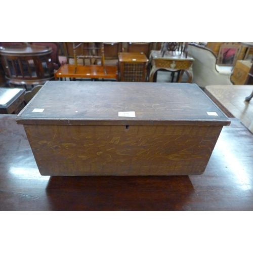 179 - A Victorian scumbled pine apprentices/miniature blanket box