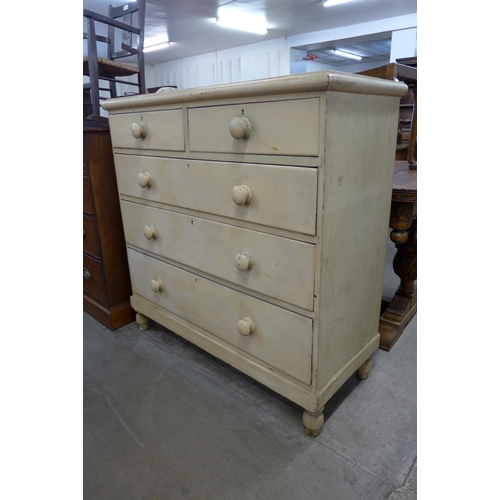 181 - A Victorian painted pine chest of drawers