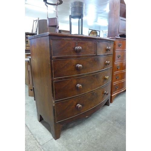 182 - A George III mahogany bow front chest of drawers