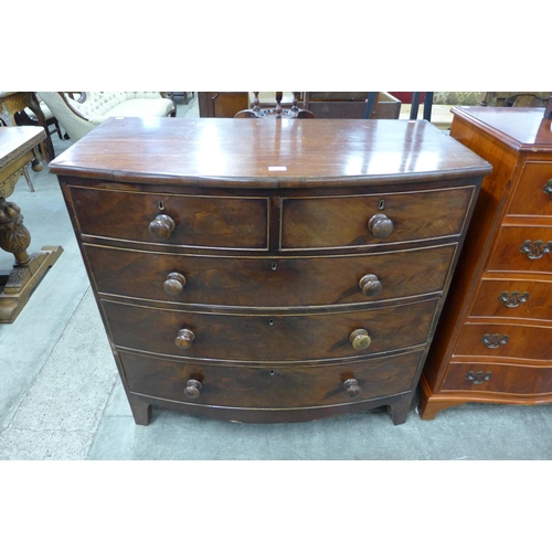 182 - A George III mahogany bow front chest of drawers