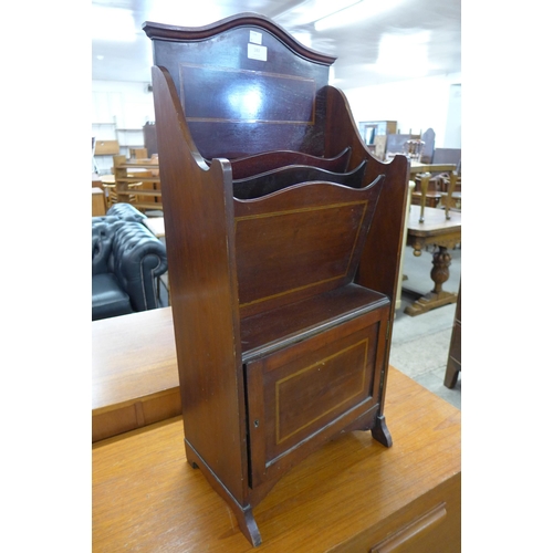 183 - An Edward VII inlaid mahogany newspaper stand