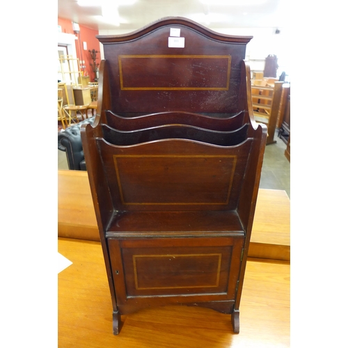 183 - An Edward VII inlaid mahogany newspaper stand