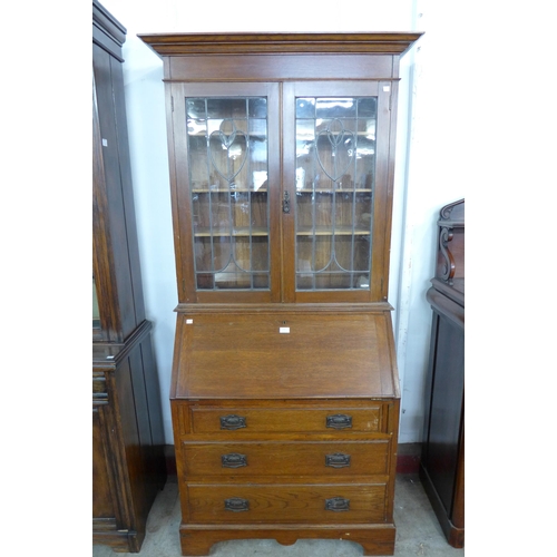 190 - An Edward VII oak bureau bookcase