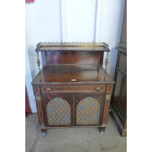 193 - A small Regency rosewood and gilt metal mounted chiffonier