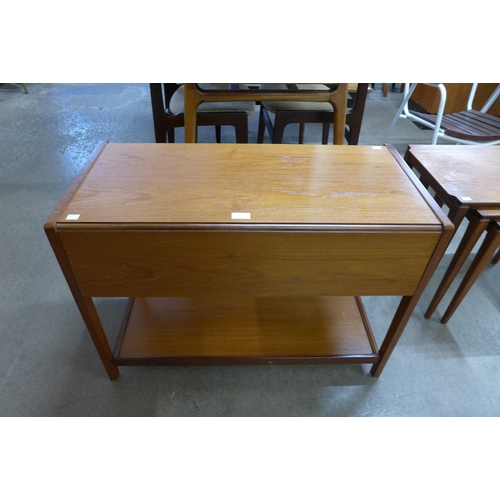 21 - A Remploy teak drop leaf occasional table