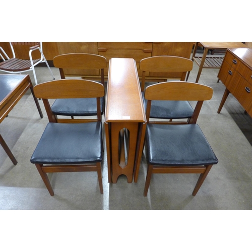 25 - A McIntosh teak drop-leaf table and four teak dining chairs