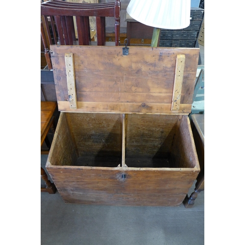 253 - A Victorian pine dough bin