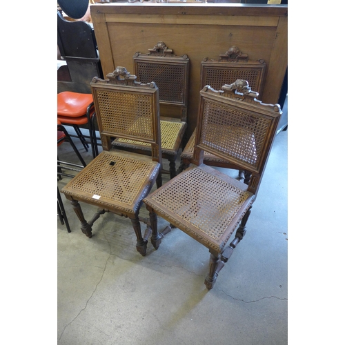 288 - A set of four French oak bergere chairs