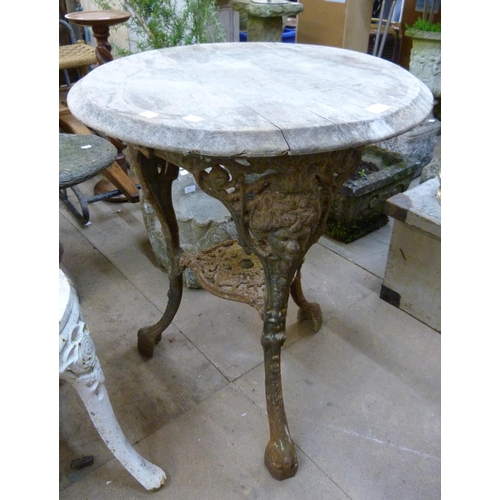 329 - A Victorian style cast iron based pub table