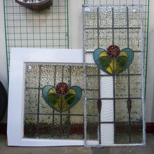 397 - A stained glass window and a stained glass window pane