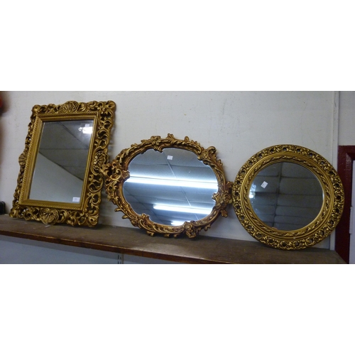 419 - Three gilt framed mirrors