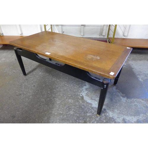 72 - A G-Plan Librenza tola wood and black coffee table