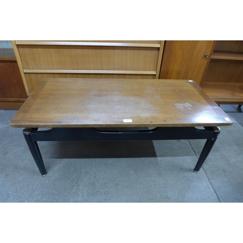 72 - A G-Plan Librenza tola wood and black coffee table