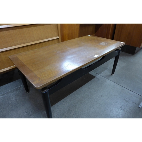 72 - A G-Plan Librenza tola wood and black coffee table