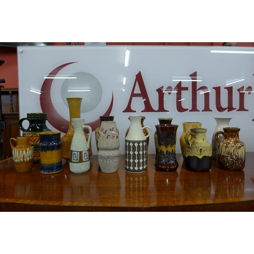 77 - Assorted West German glazed pottery vases