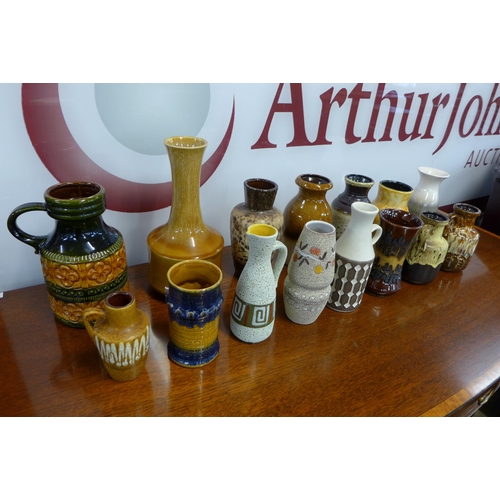 77 - Assorted West German glazed pottery vases