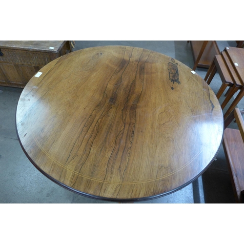 78 - A late Victorian circular rosewood and ivory inlaid centre table. This lot is sold with non-transfer... 