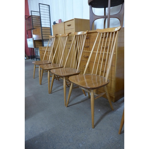 8 - A set of Ercol Blonde elm and beech Goldsmith chairs