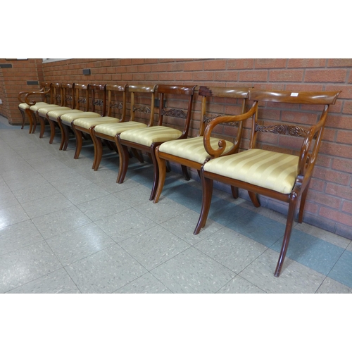 80 - A set of ten Regency mahogany dining chairs