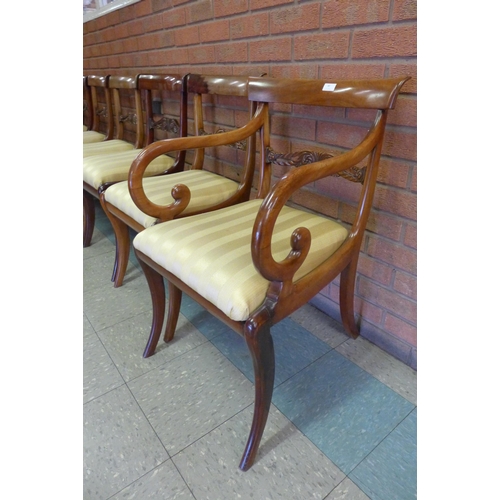 80 - A set of ten Regency mahogany dining chairs