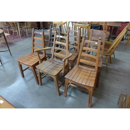 82 - A set of six Arts and Crafts oak chairs