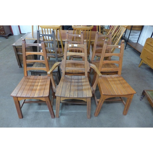 82 - A set of six Arts and Crafts oak chairs