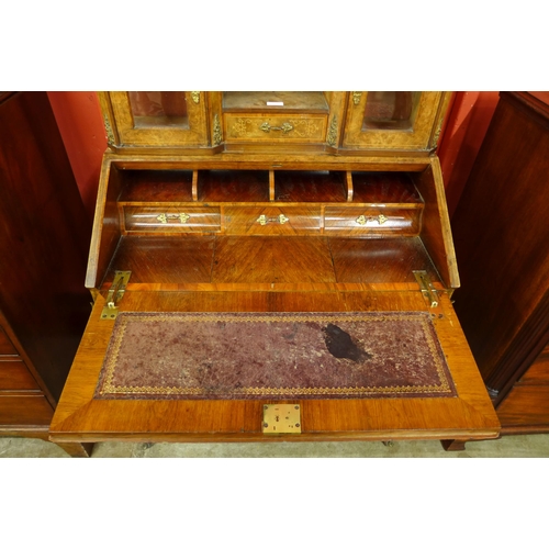 87 - A Victorian inlaid walnut and gilt metal mounted bureau de dame